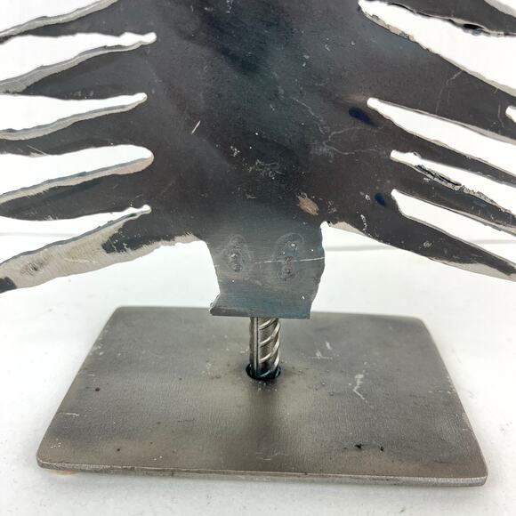 Artisan Torch Cut Steel Christmas Tree Table Top - Picture 3 of 8